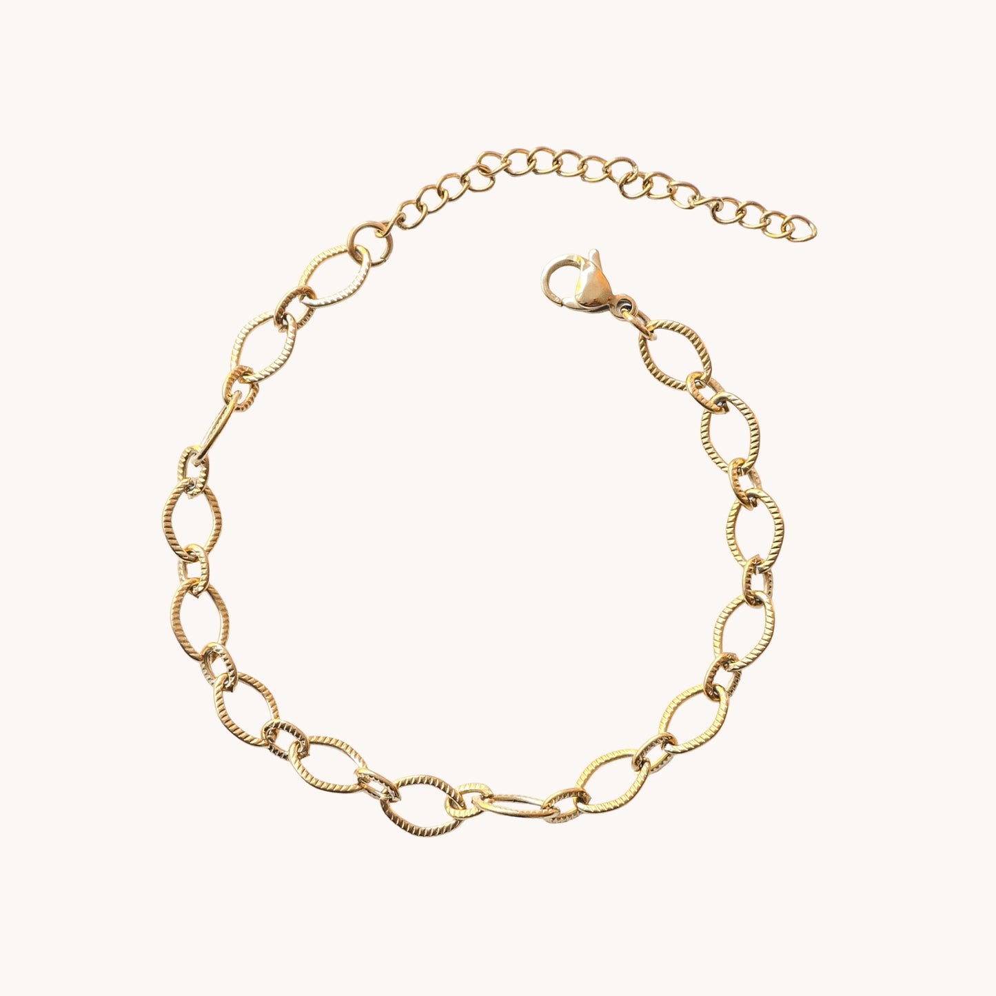 Textured Oval Link Bracelet