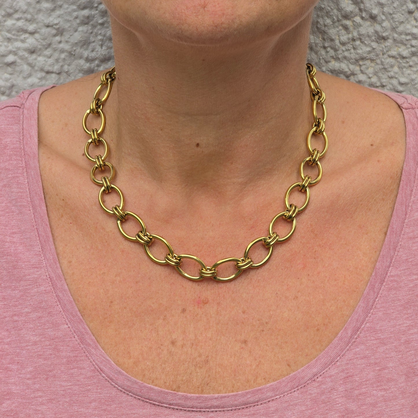 Gold Chunky Oval Link Chain Necklace
