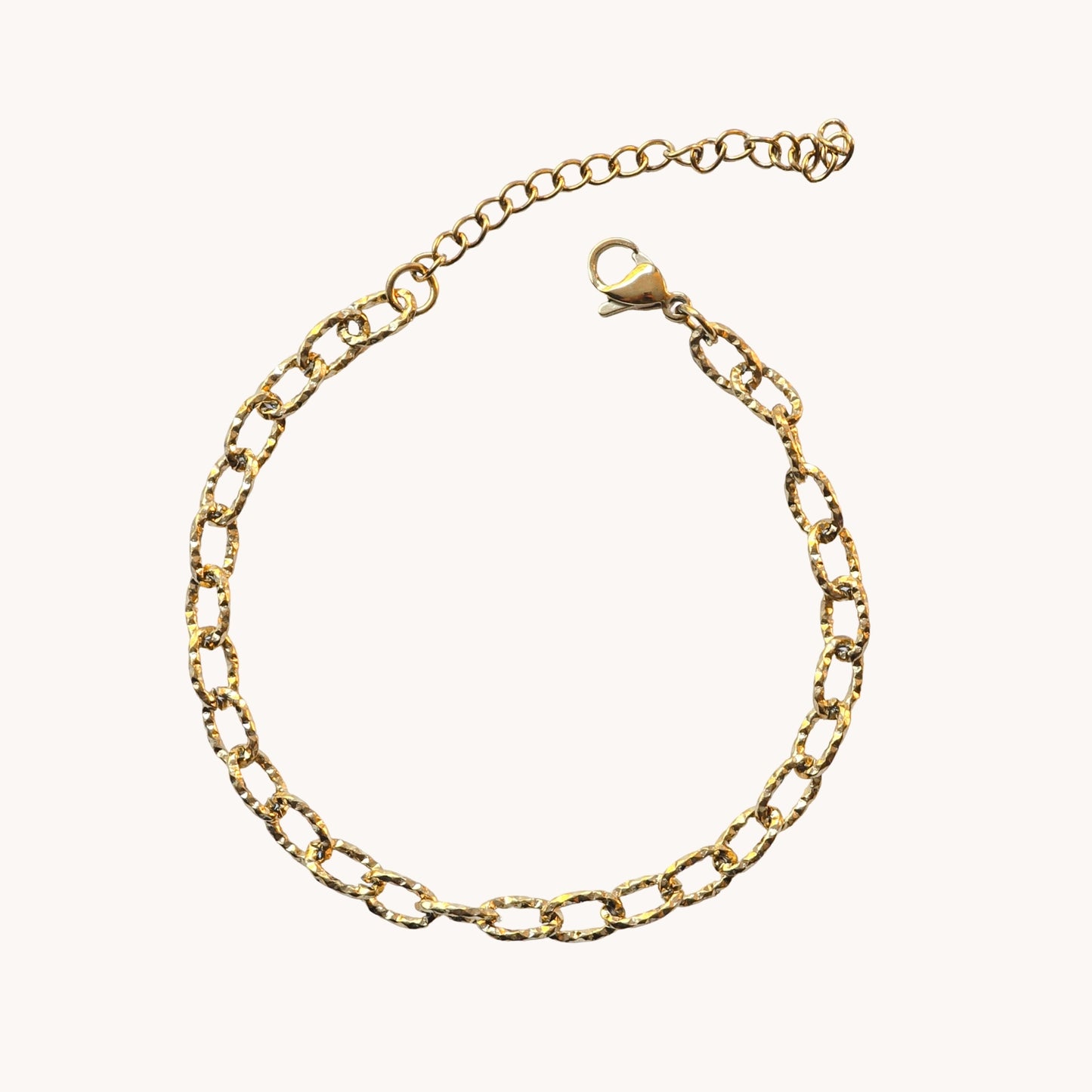 Textured Oval Chain Bracelet
