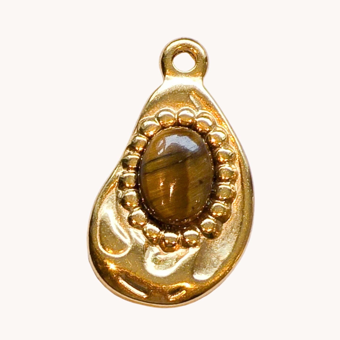 Gold Tiger's Eye Shell Charm