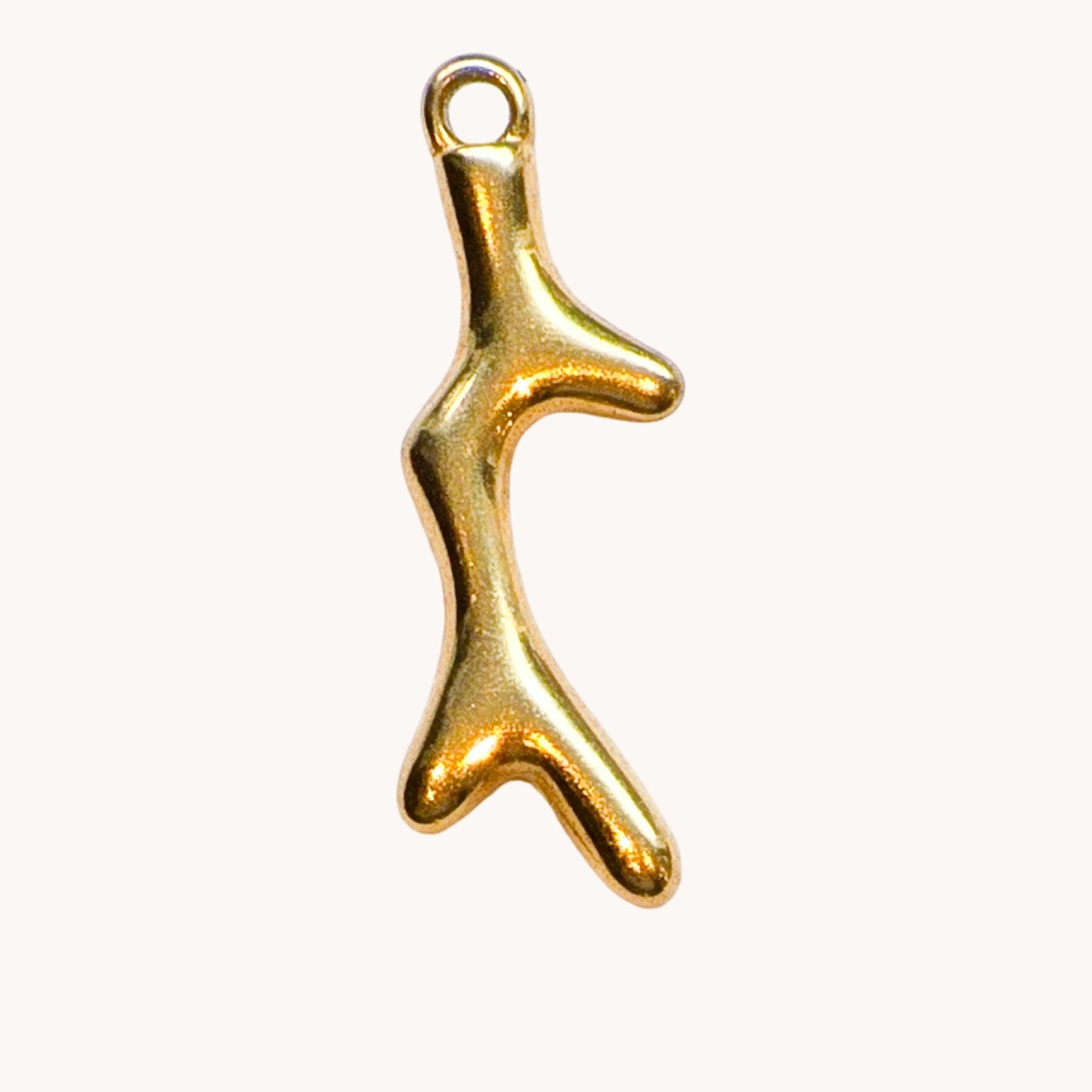 Gold Coral Branch Charm