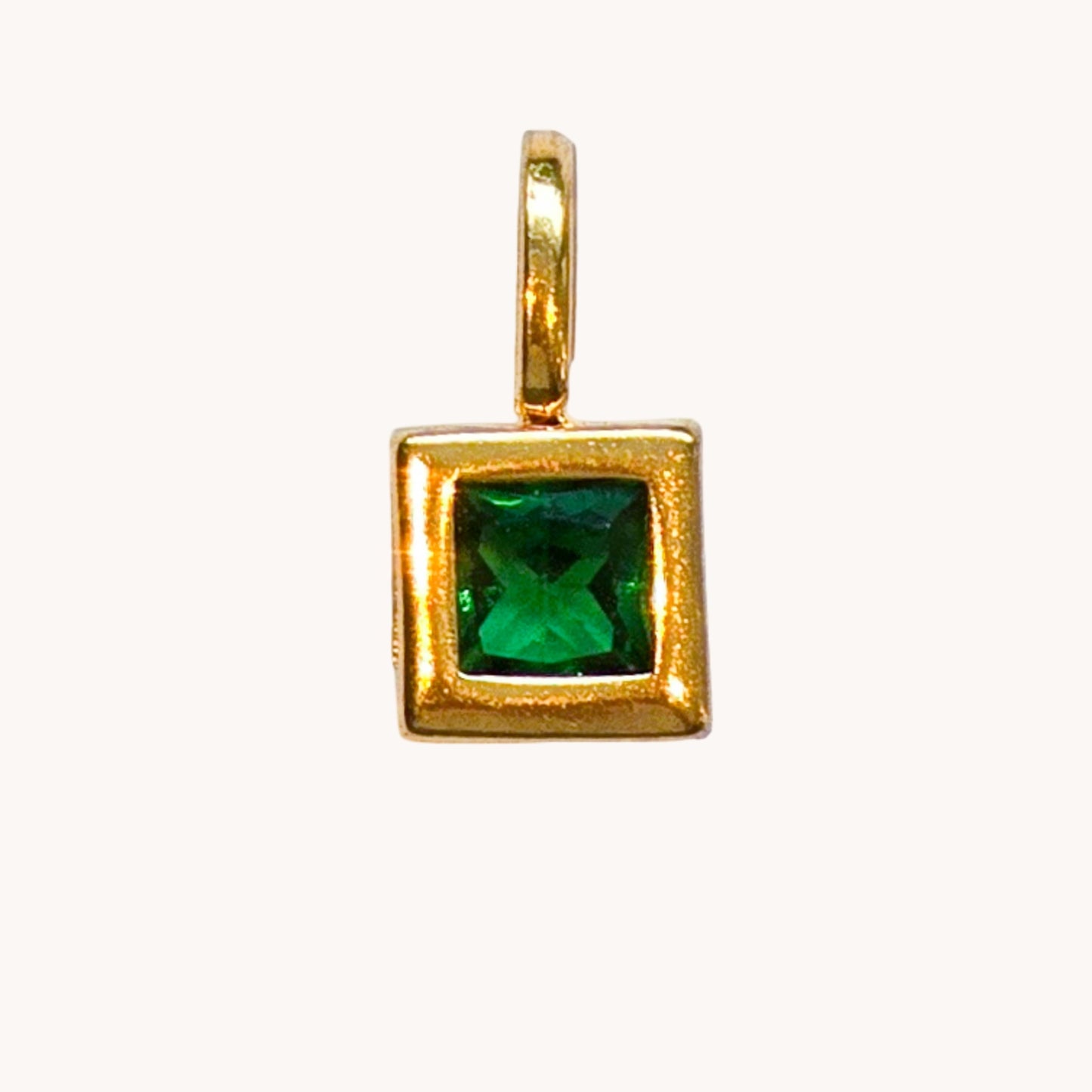 Gold Emerald Crystal Charm
