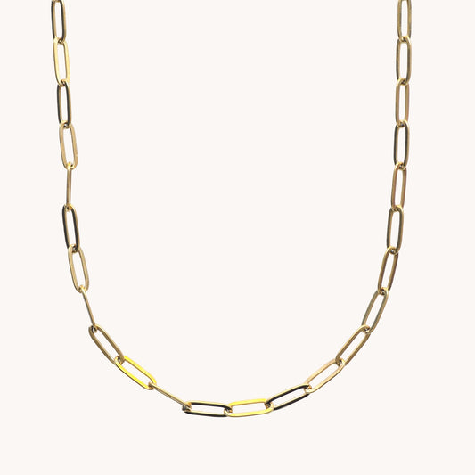 Gold Paperclip Chain Necklace