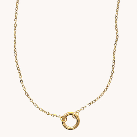 Gold Open Circle Pendant Necklace
