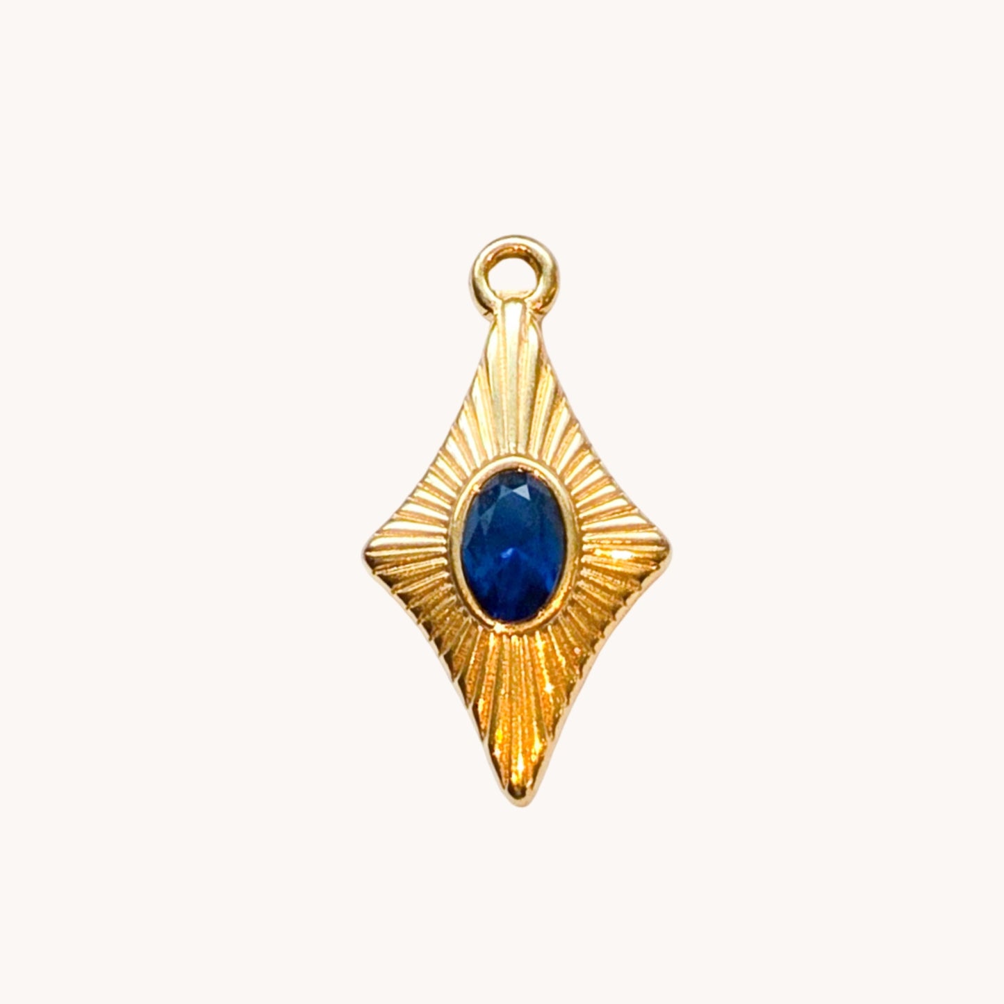 Gold Blue Gem Kite Charm