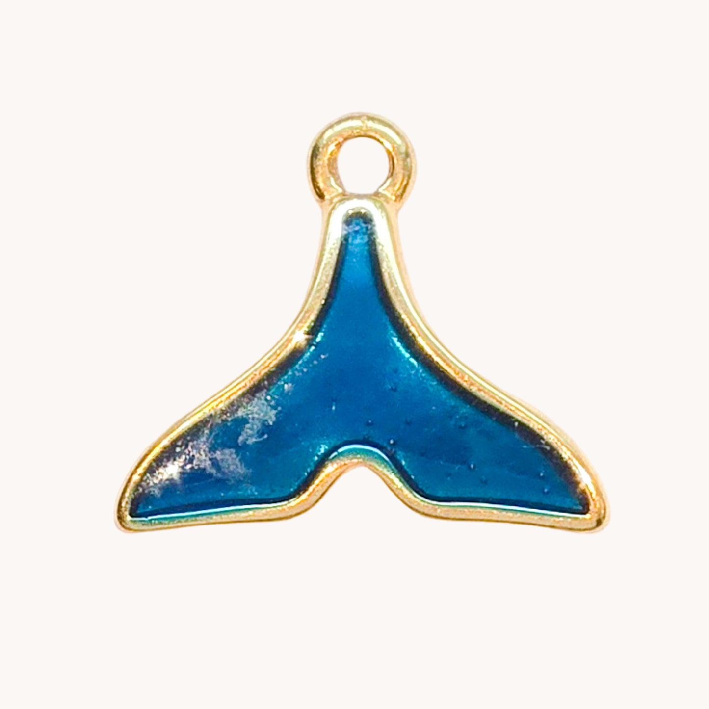 Gold Blue Whale Tail Charm