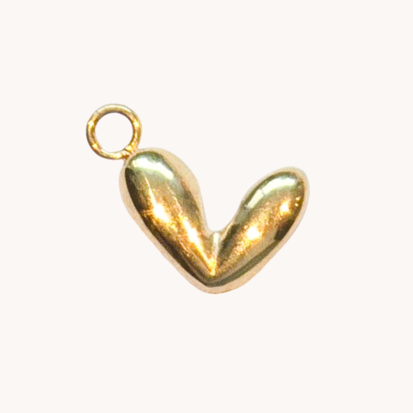 Gold Chunky Heart Charm