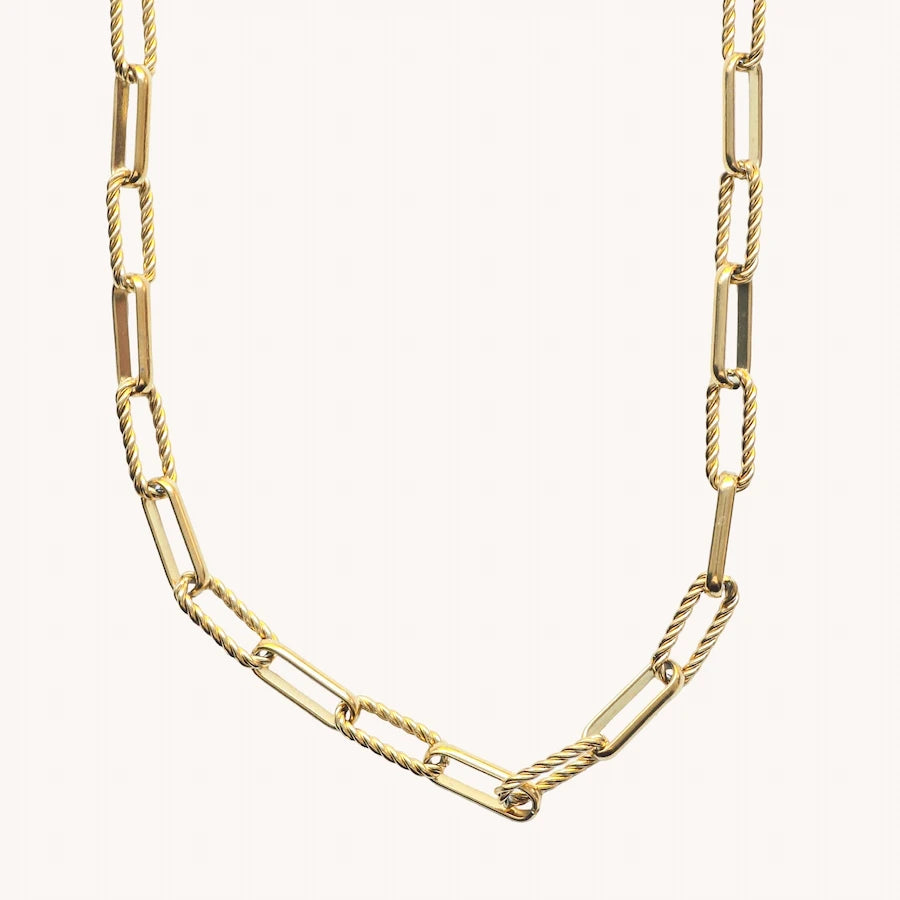 Gold Chunky Paperclip Chain Necklace