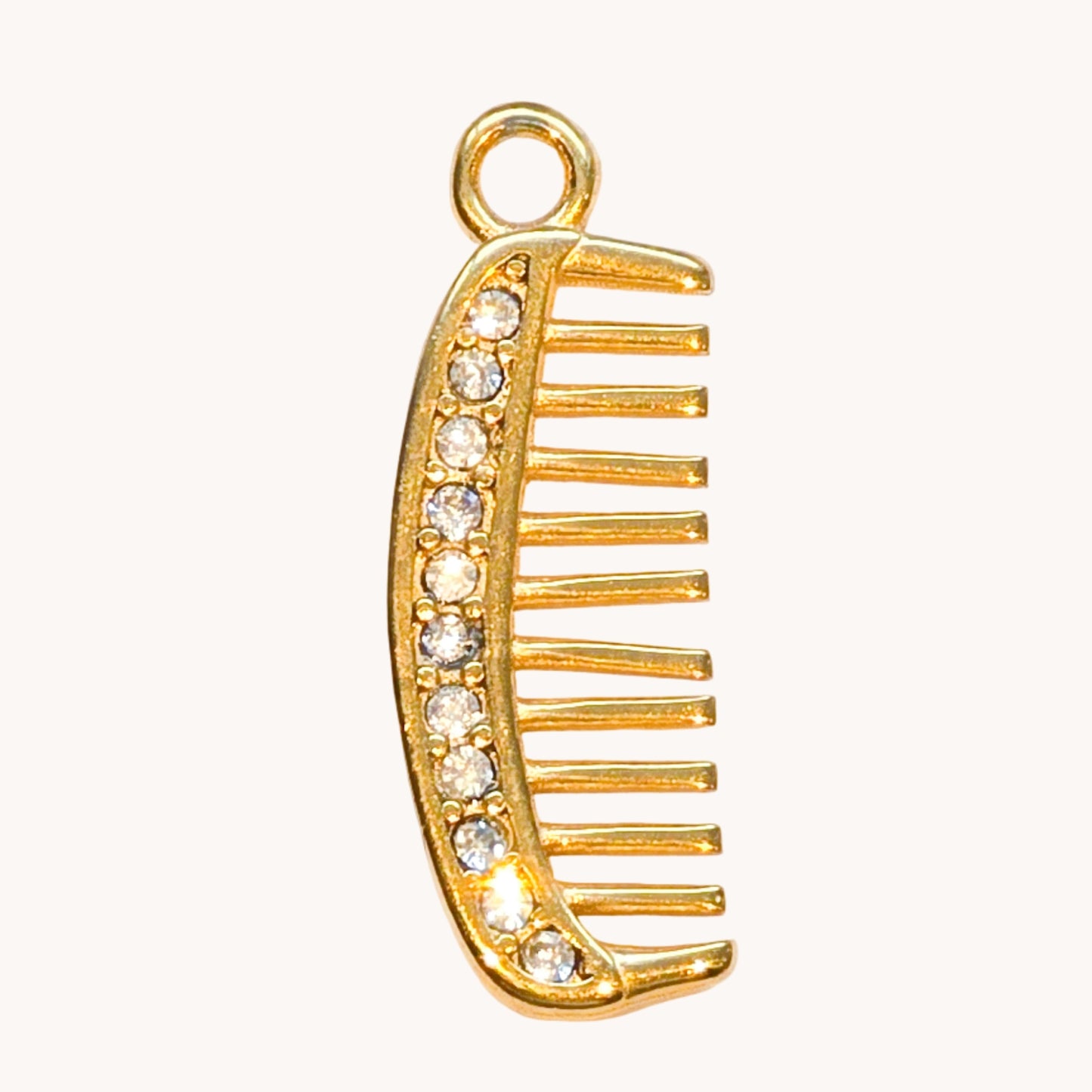Gold Crystal Comb Charm