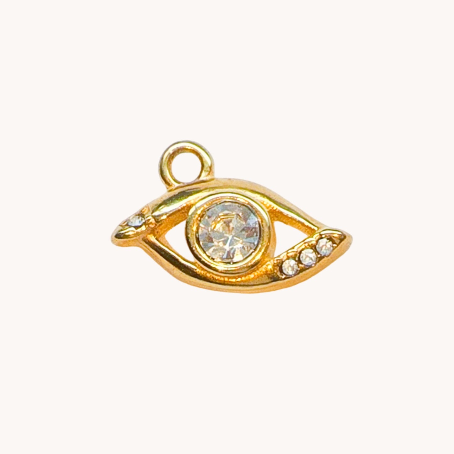 Gold Crystal Evil Eye Charm