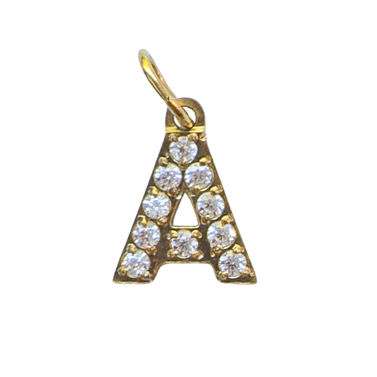 Gold Crystal Initial Charm