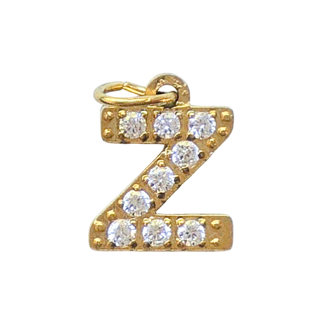 Gold Crystal Initial Charm