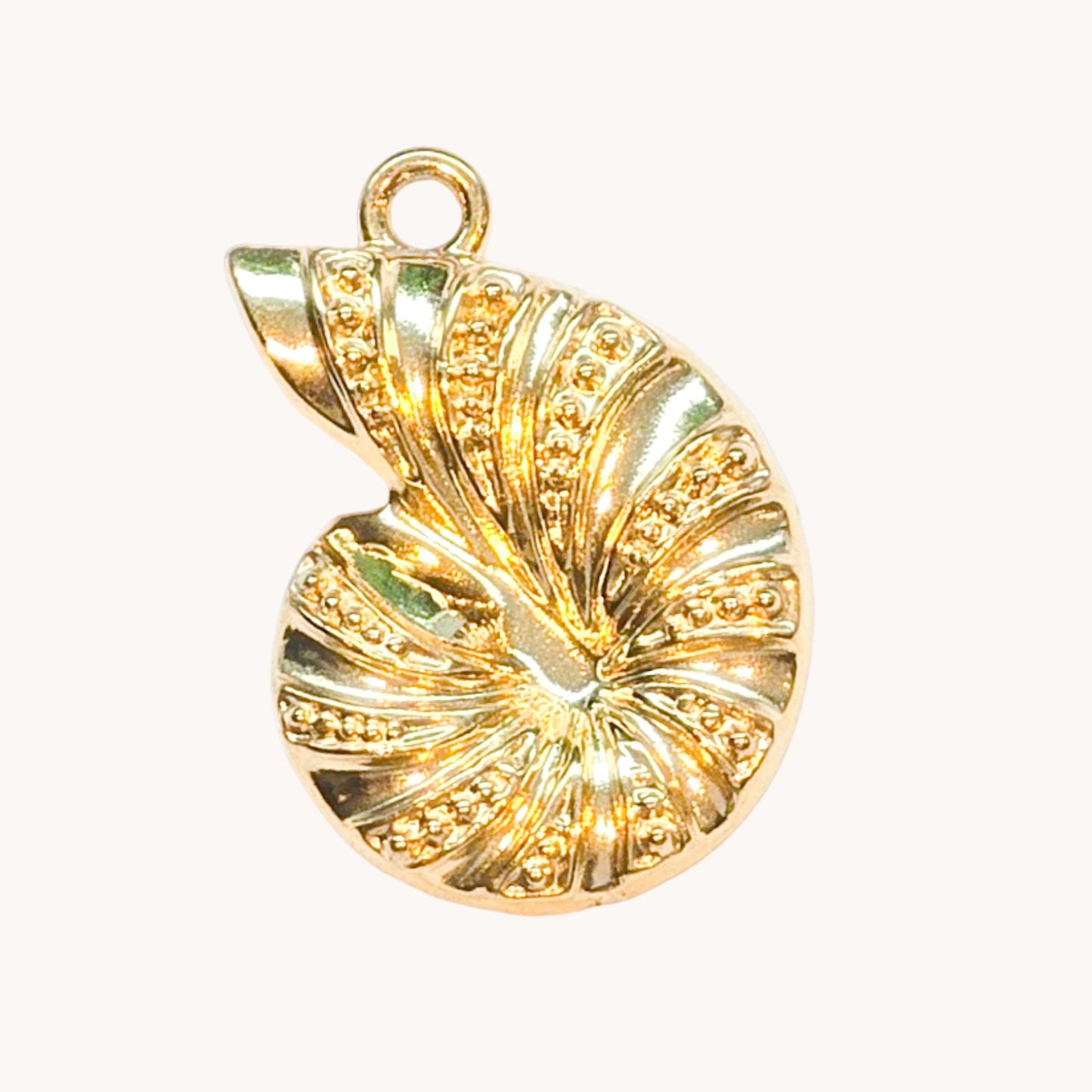 Gold Golden Swirl Shell Charm