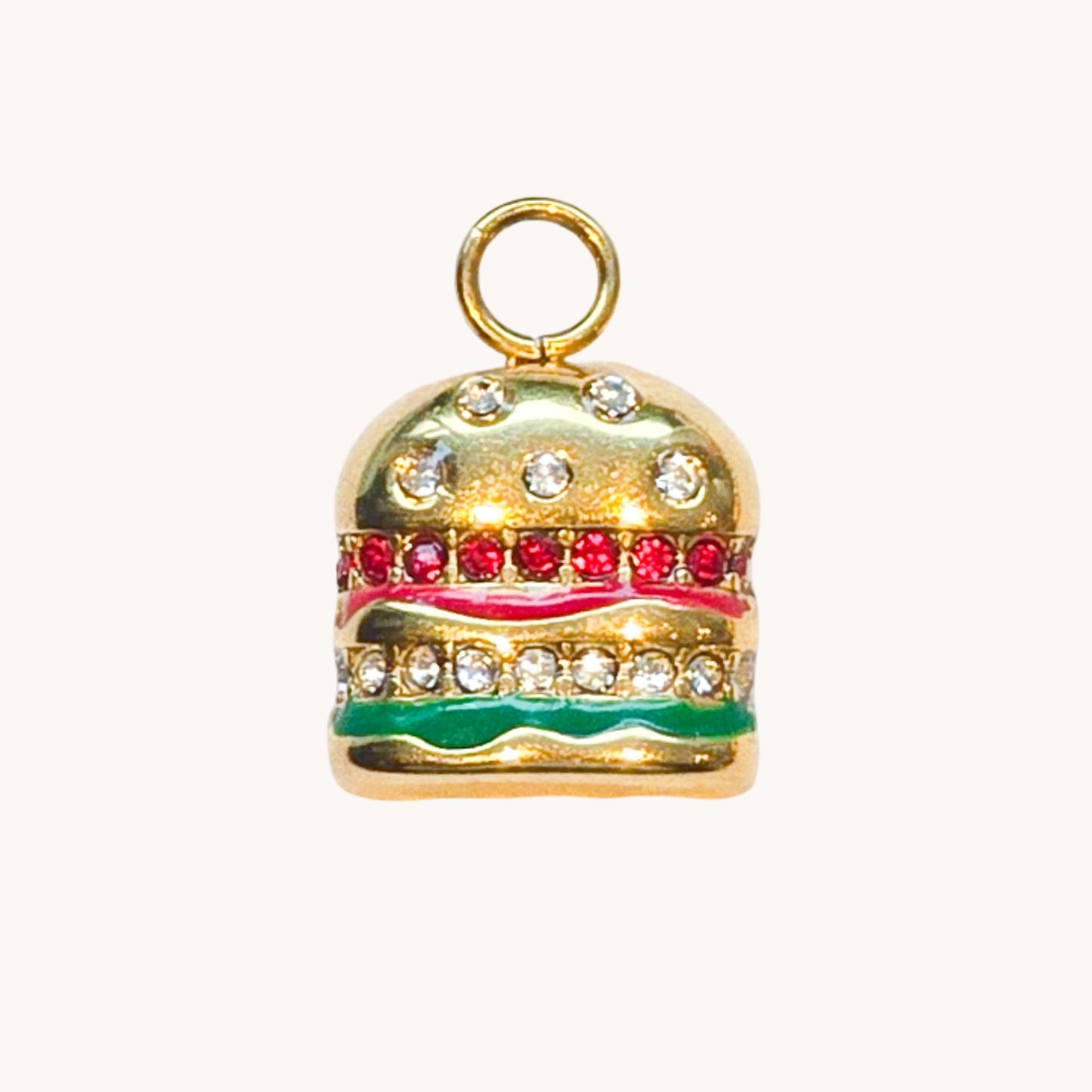 Gold Jeweled Barrel Charm