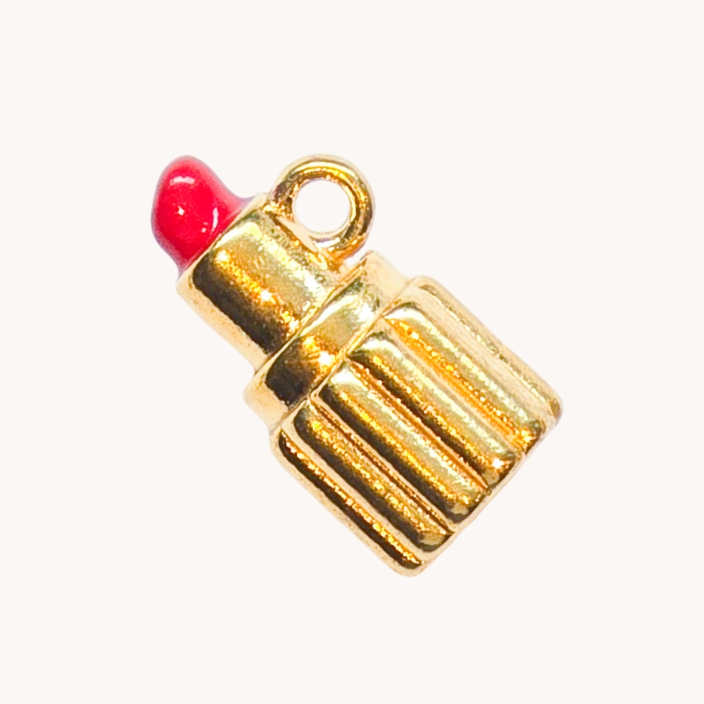 Gold Lipstick Charm