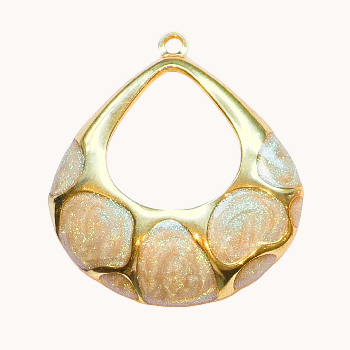 Gold Opal Cluster Drop Charm