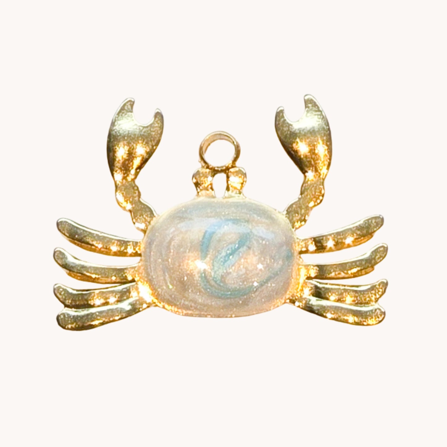 Gold Opal Crab Charm