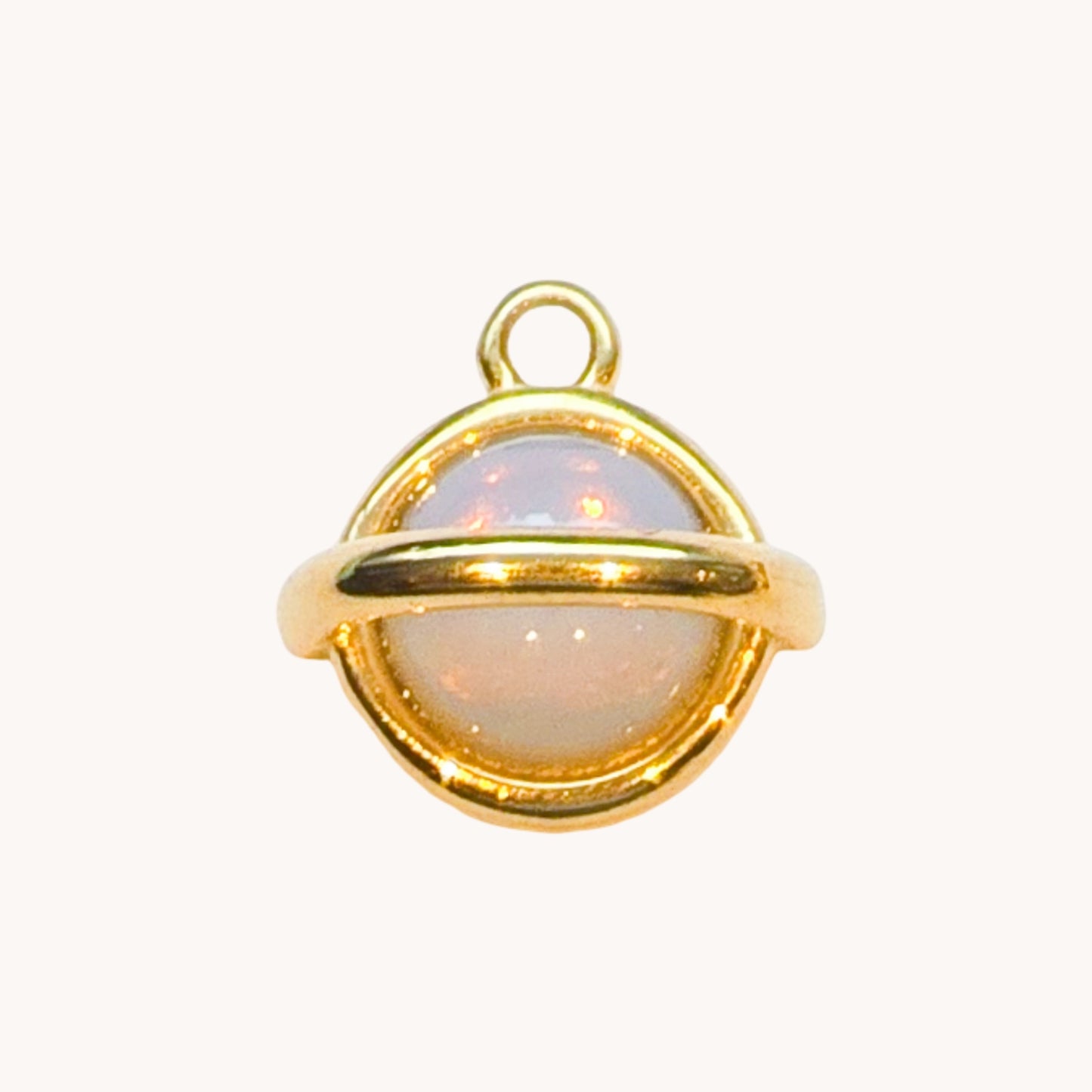 Gold Opal Ring Charm