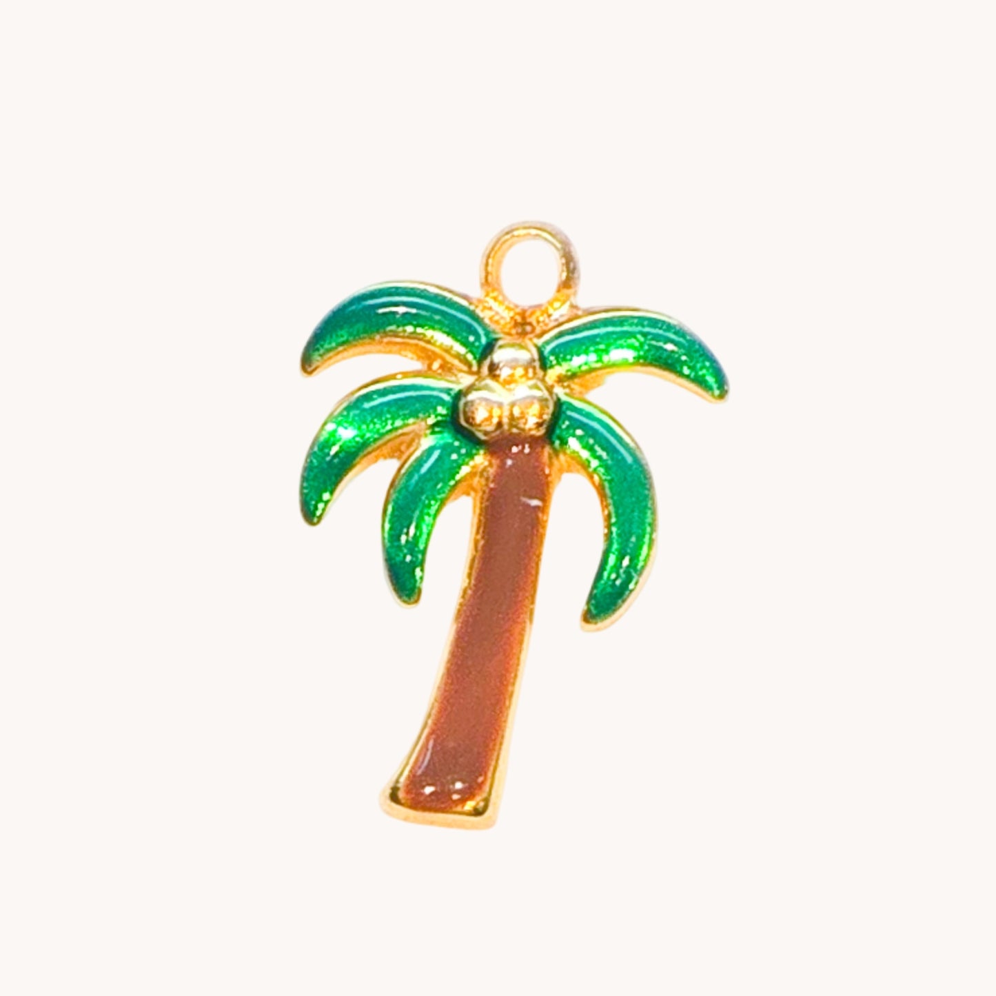 Gold Palm Tree Enamel Charm