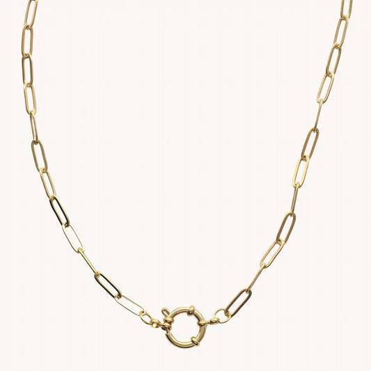 Gold Paperclip Toggle Necklace