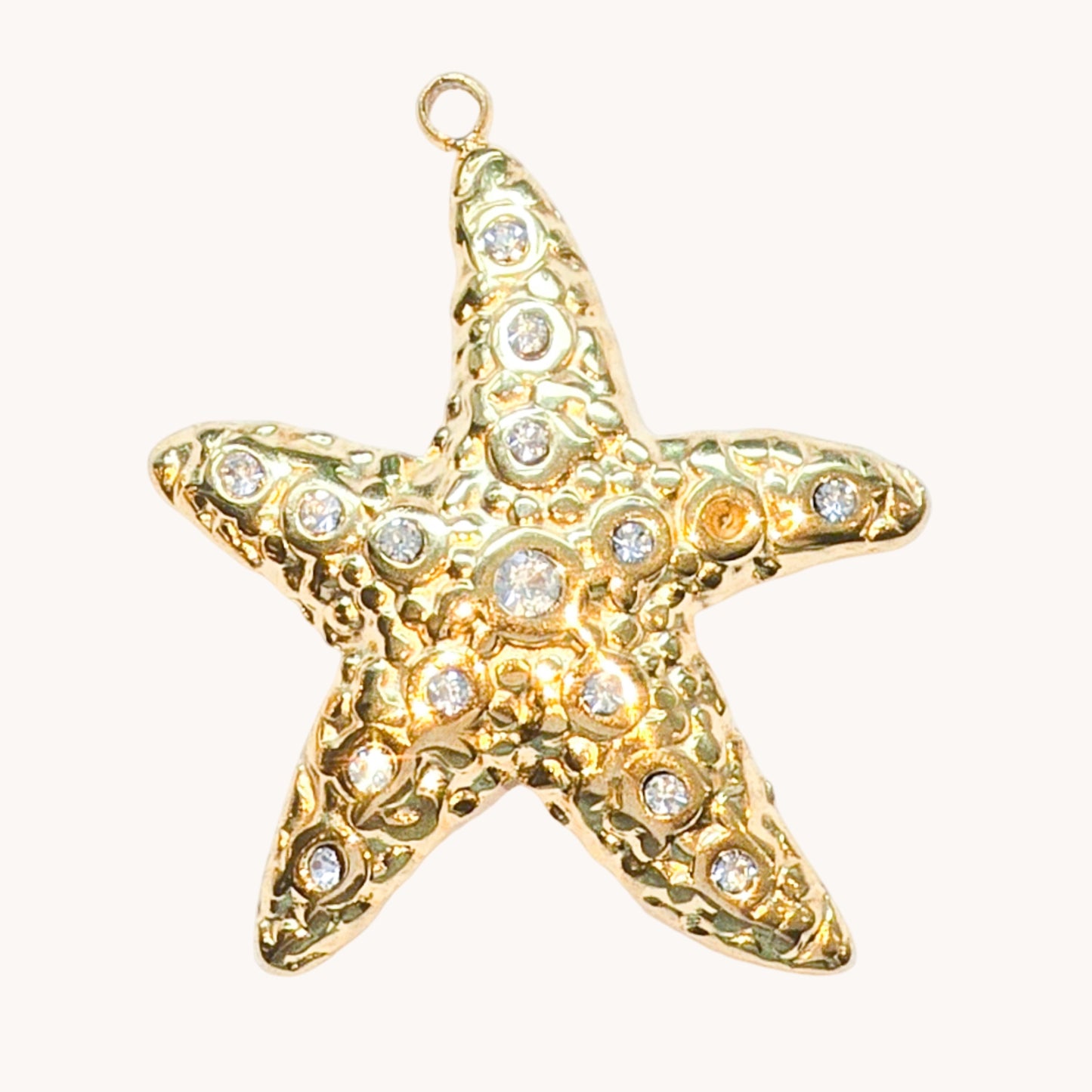Gold Pave Starfish Charm