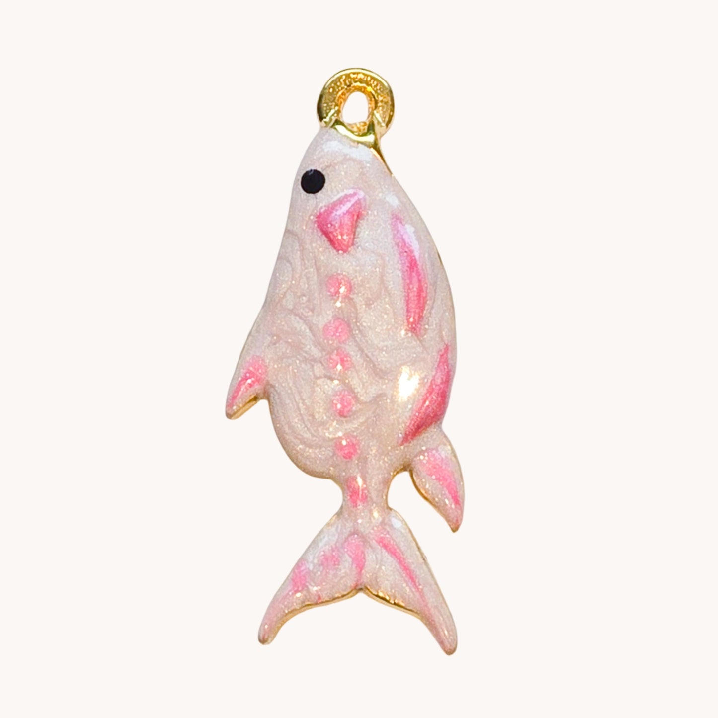 Gold Pink Fish Charm