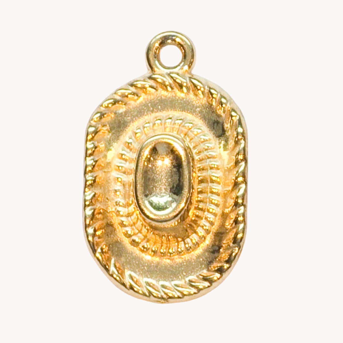 Gold Rope Frame Oval Charm