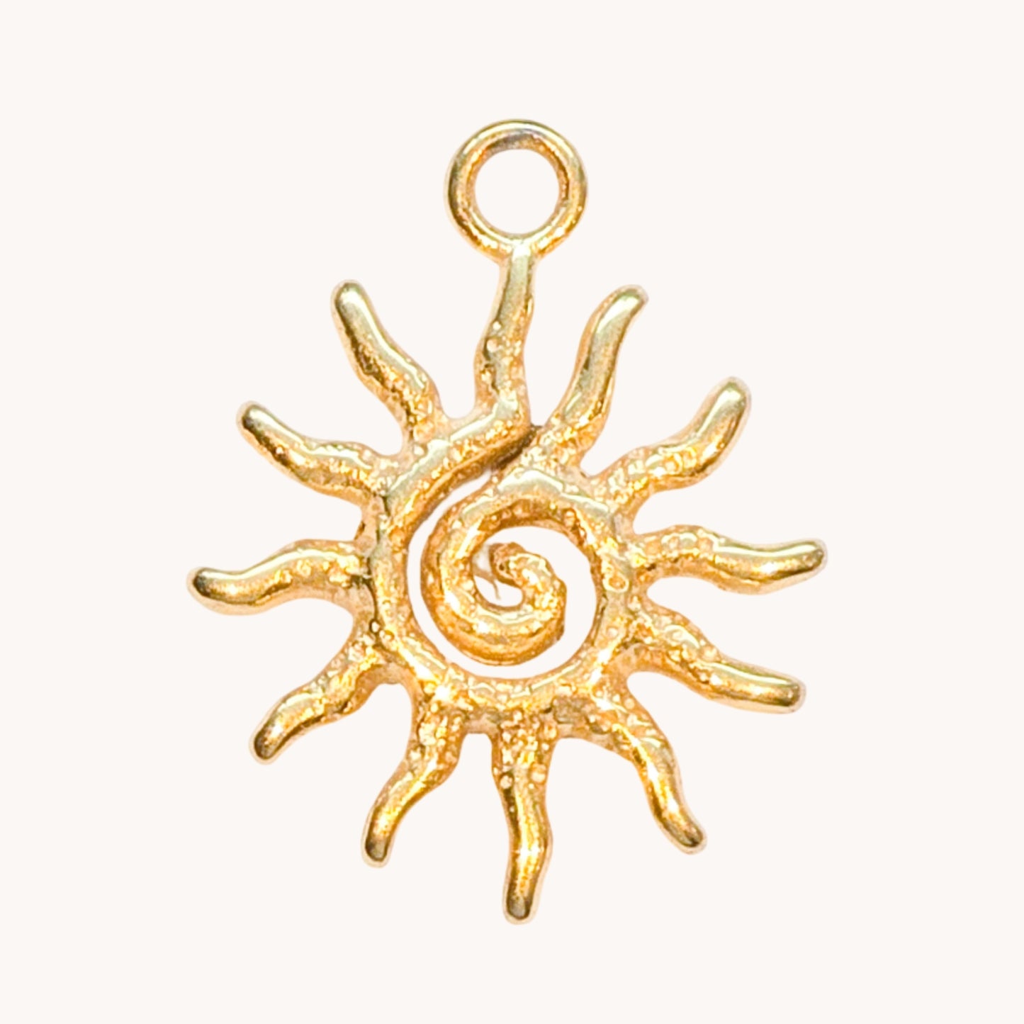 Gold Spiral Sun Charm