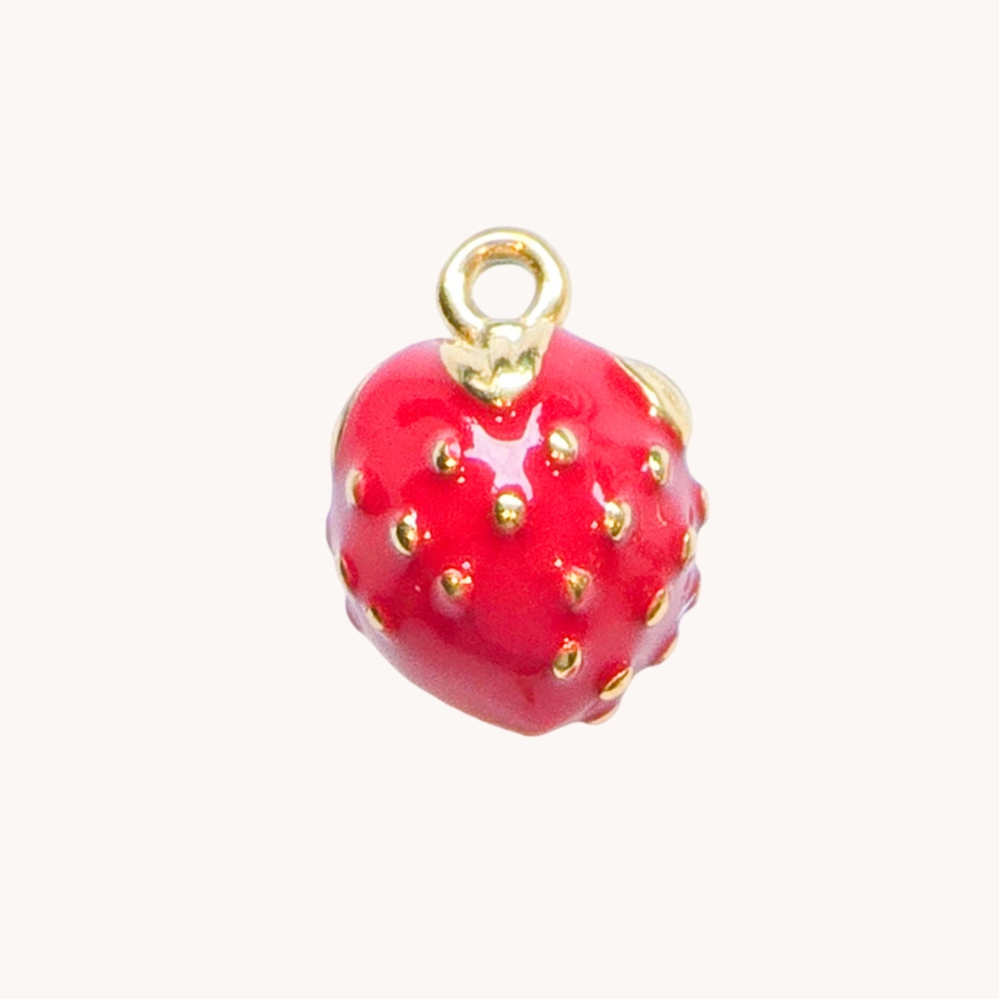 Gold Strawberry Charm