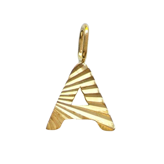 Gold Sunburst Initial Charm