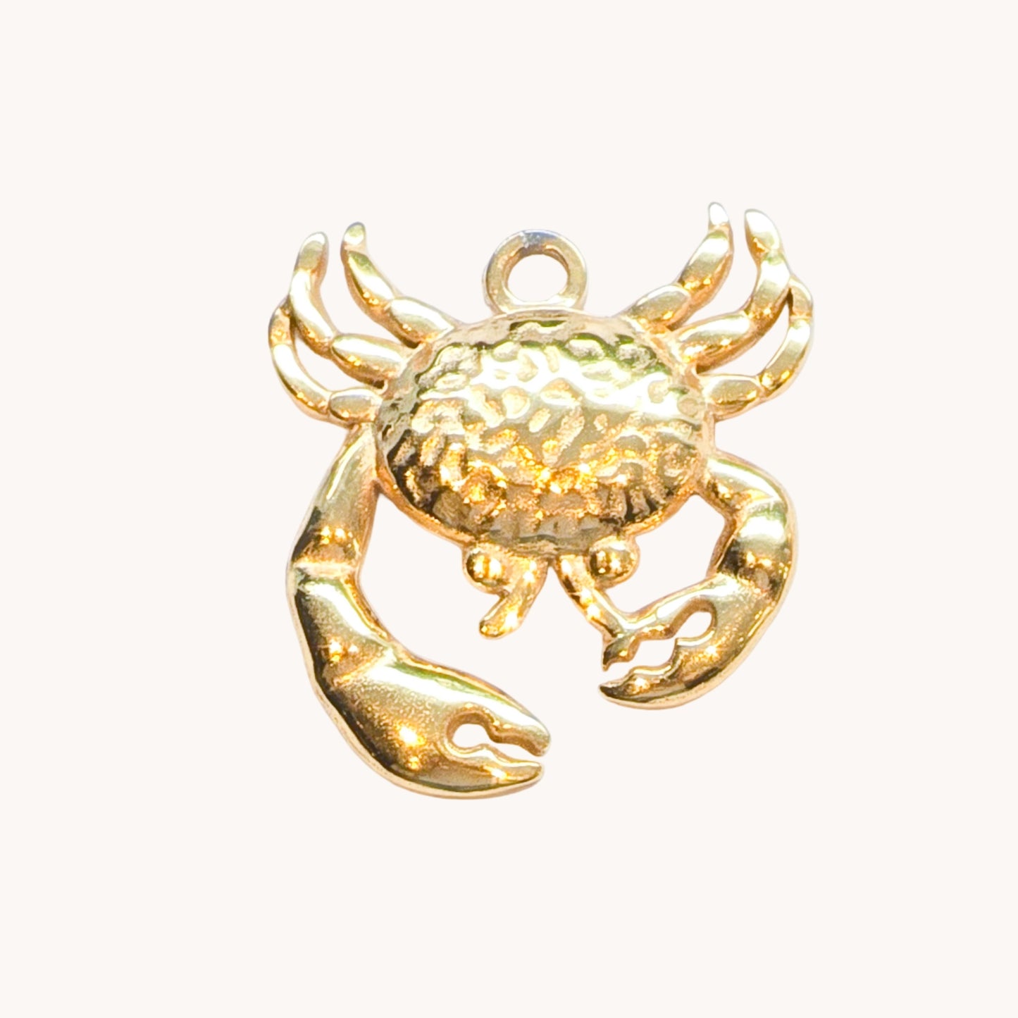 Gold Textured Gold Crab Charm