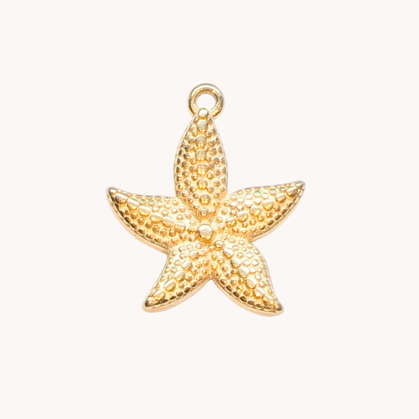 Gold Textured Starfish Charm