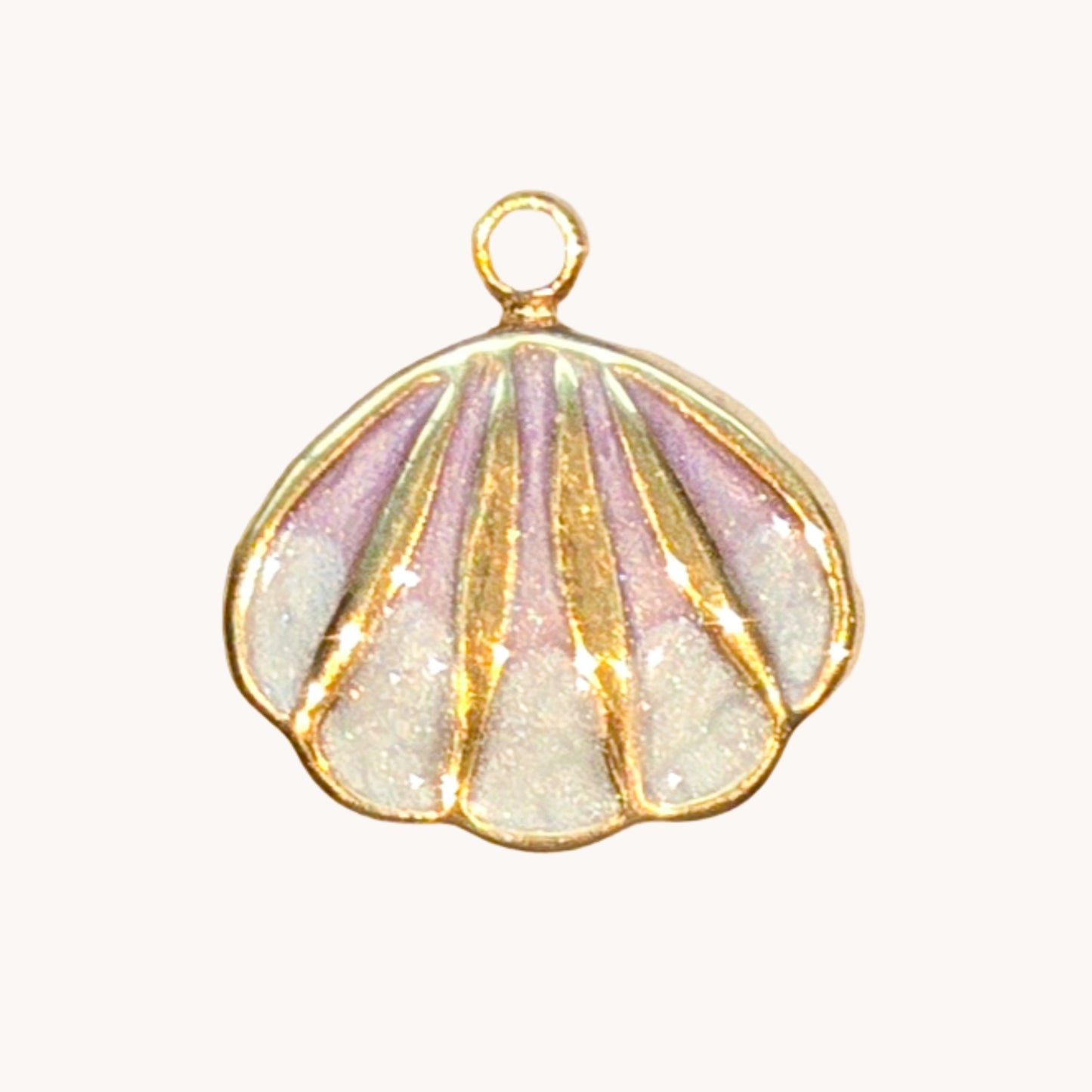 Gold White Shell Charm
