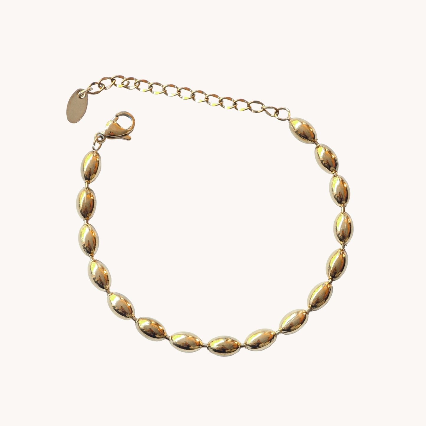 Gold Oval Bead Bracelet