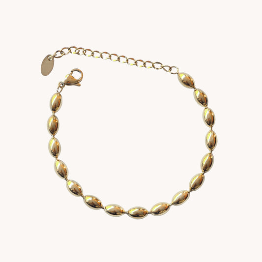 Gold Oval Bead Bracelet