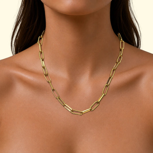Gold Chunky Paperclip Chain Necklace
