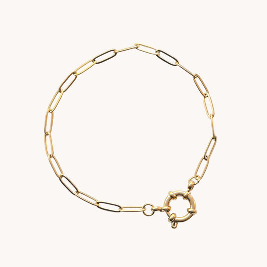 Gold Paperclip Toggle Bracelet
