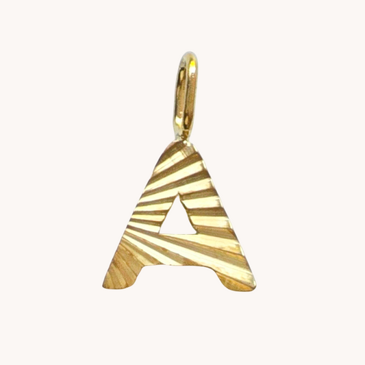 Gold Sunburst Initial Charm