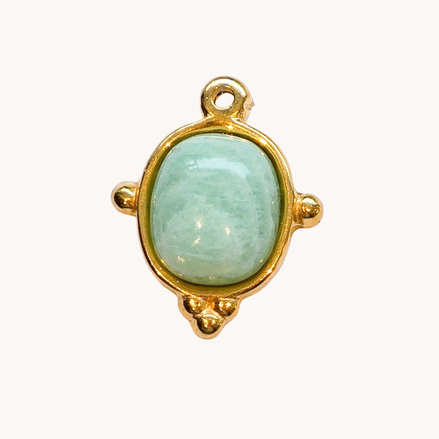 Gold Turquoise Oval Stone Charm