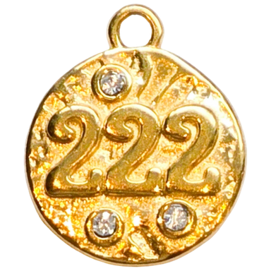 Gold 222 Angel Number Charm