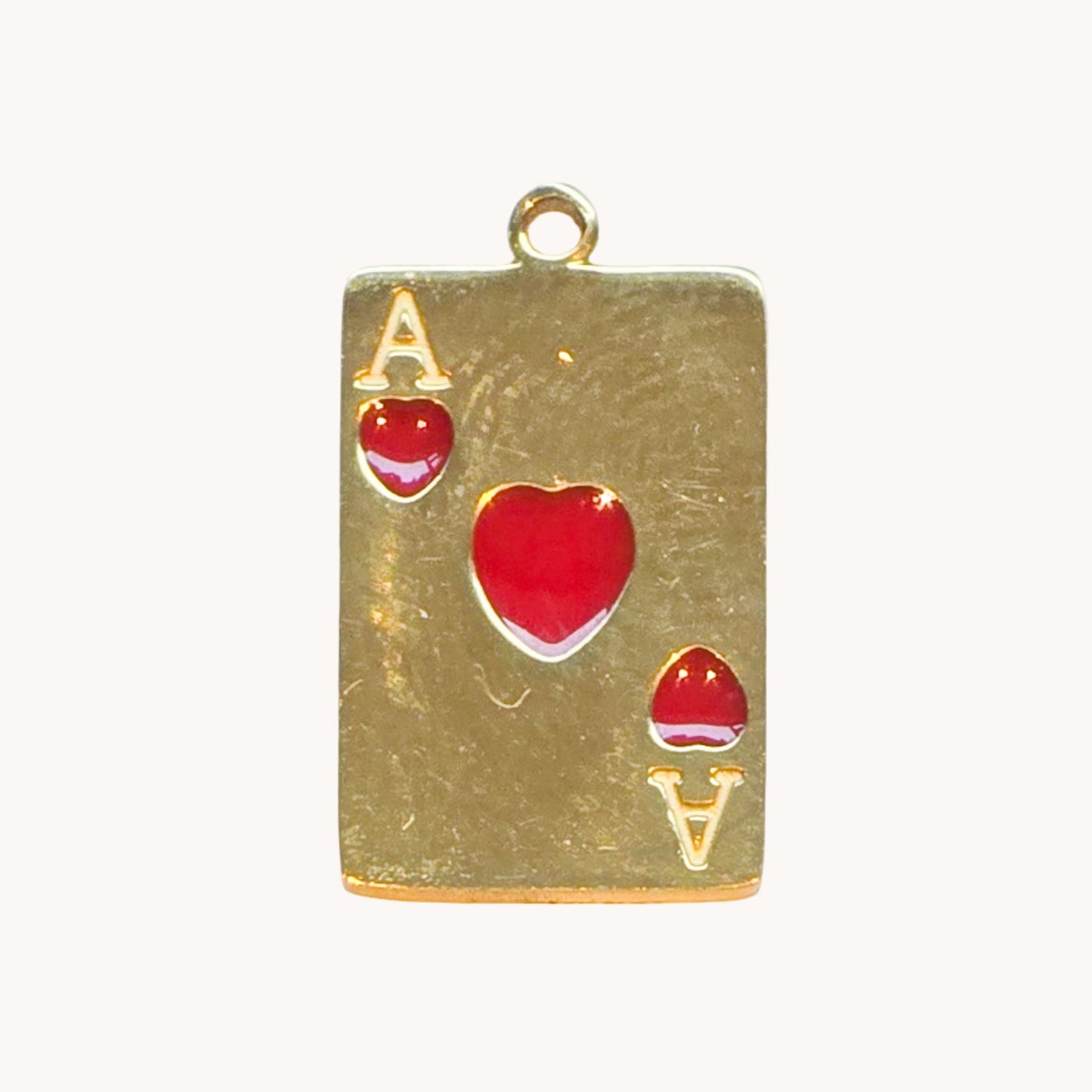 Gold Ace of Hearts Charm