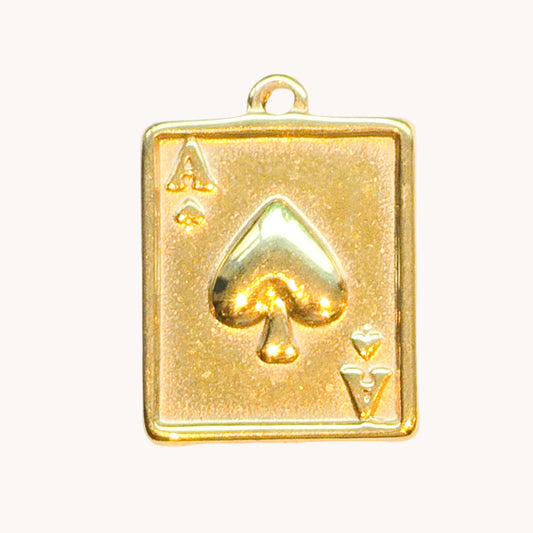 Gold Ace of Spades Charm