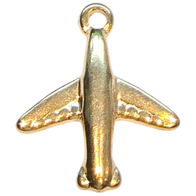 Gold Airplane Charm