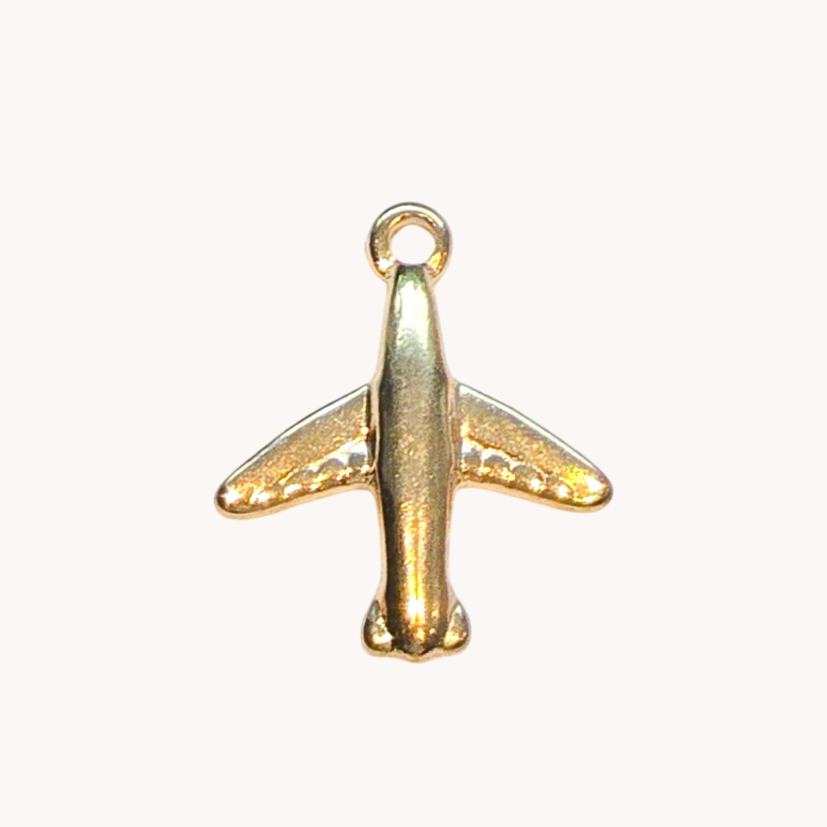 Gold Airplane Charm