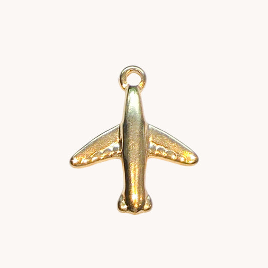 Gold Airplane Charm