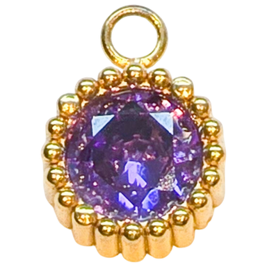 Gold Amethyst Halo Charm