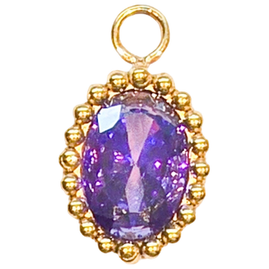 Gold Amethyst Oval Charm
