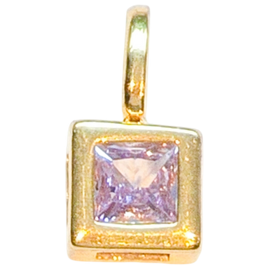 Gold Amethyst Square Charm