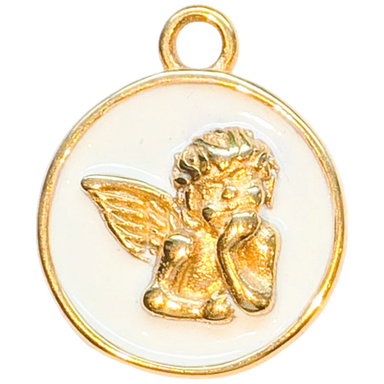 Gold Angel Medallion Charm