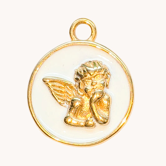 Gold Angel Medallion Charm